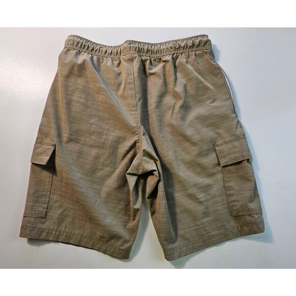 Hurley boys size M hybrid cargo shorts brown elastic waist EUC everyday play - Picture 2 of 5